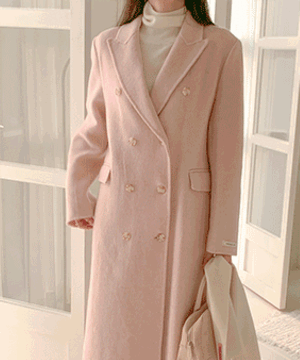[색감최고💗루즈핏] 밀키 핑크 핸드메이드 코트